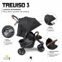 Carrinho de bebê Treviso 3 woven black com couro até 22 kg - Abc Design