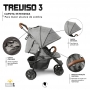 Carrinho de bebê Treviso 3 woven grey com couro até 22 kg - Abc Design