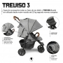 Carrinho de bebê Abc Design Treviso 3 woven grey com couro até 22 kg
