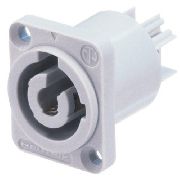 Conector Plug Powercon Branco de Painel Neutrik NAC3MPB