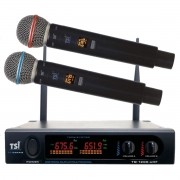 Microfone sem fio Duplo Mão UHF  96 canais TSI 1200UHF
