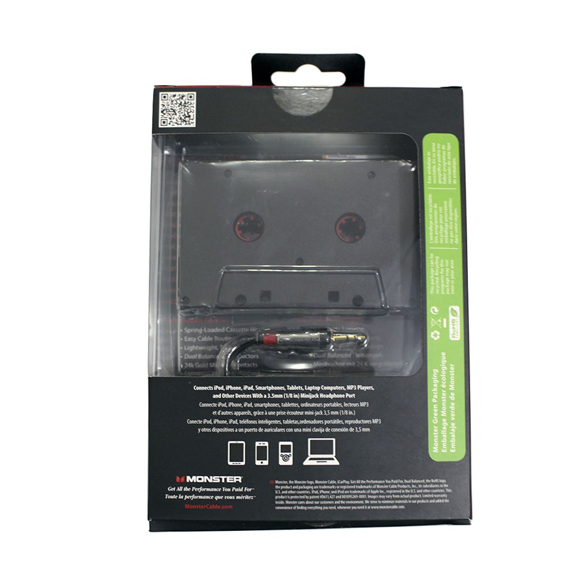 Adaptador Fita k7 - P2 Estéreo Monster Cable iCarPlay i800
