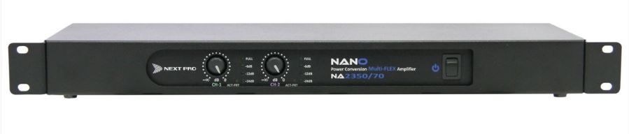 Amplificador 70v 2 canais de 300W 16&#937; dual/stereo ou 600W 32&#937; bridge | Next Pro | NA 2350/70