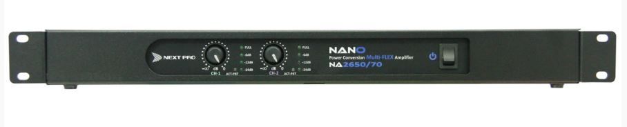 Amplificador 70v 2 canais de 600W 8&#937; dual/stereo ou 1200W 16&#937; bridge | Next Pro | NA 2650/70