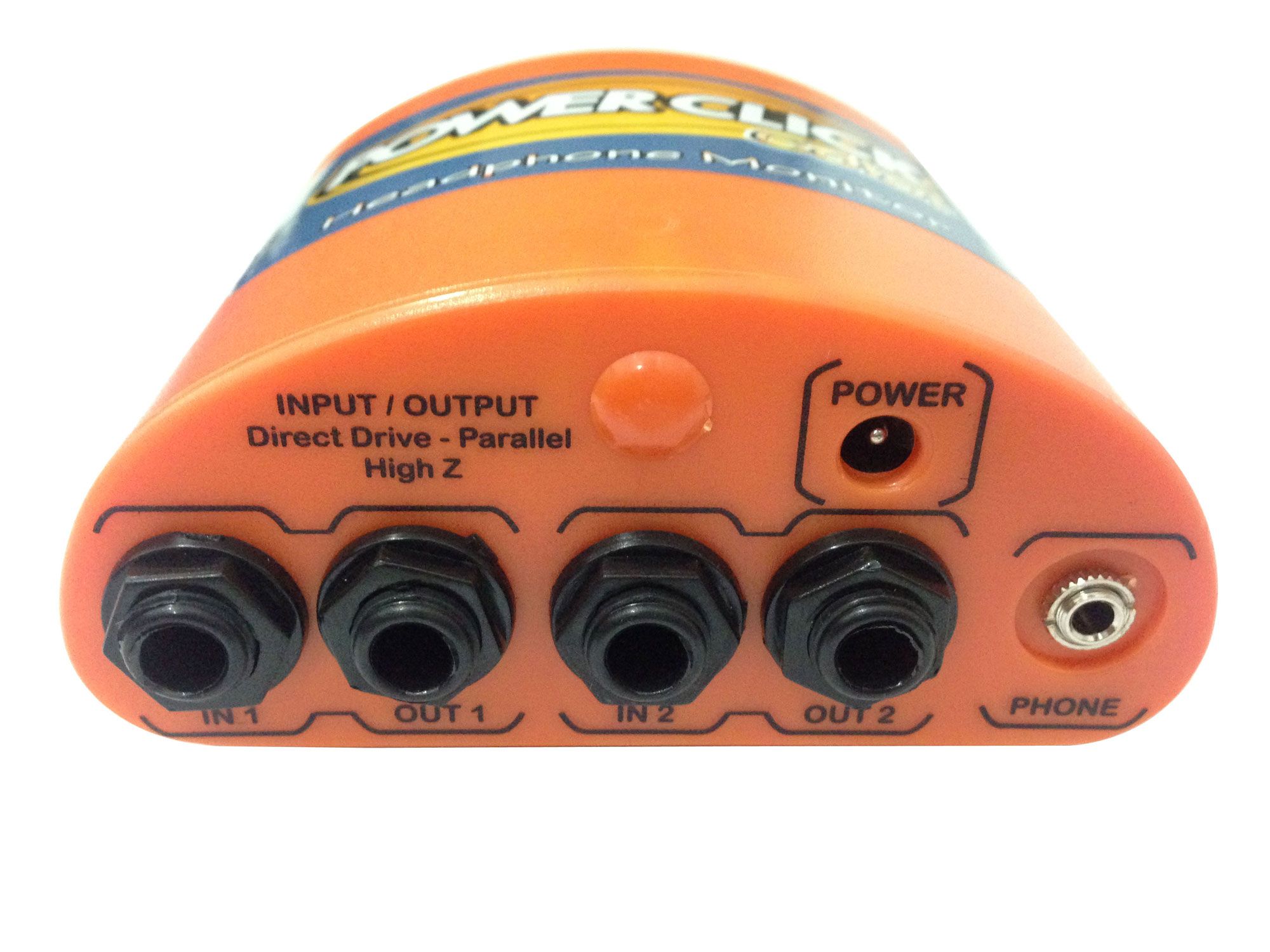 Amplificador de fone e mixer de 2 canais mono | Cor Laranja | Bateria 9v ou Fonte | Power Click | COLOR
