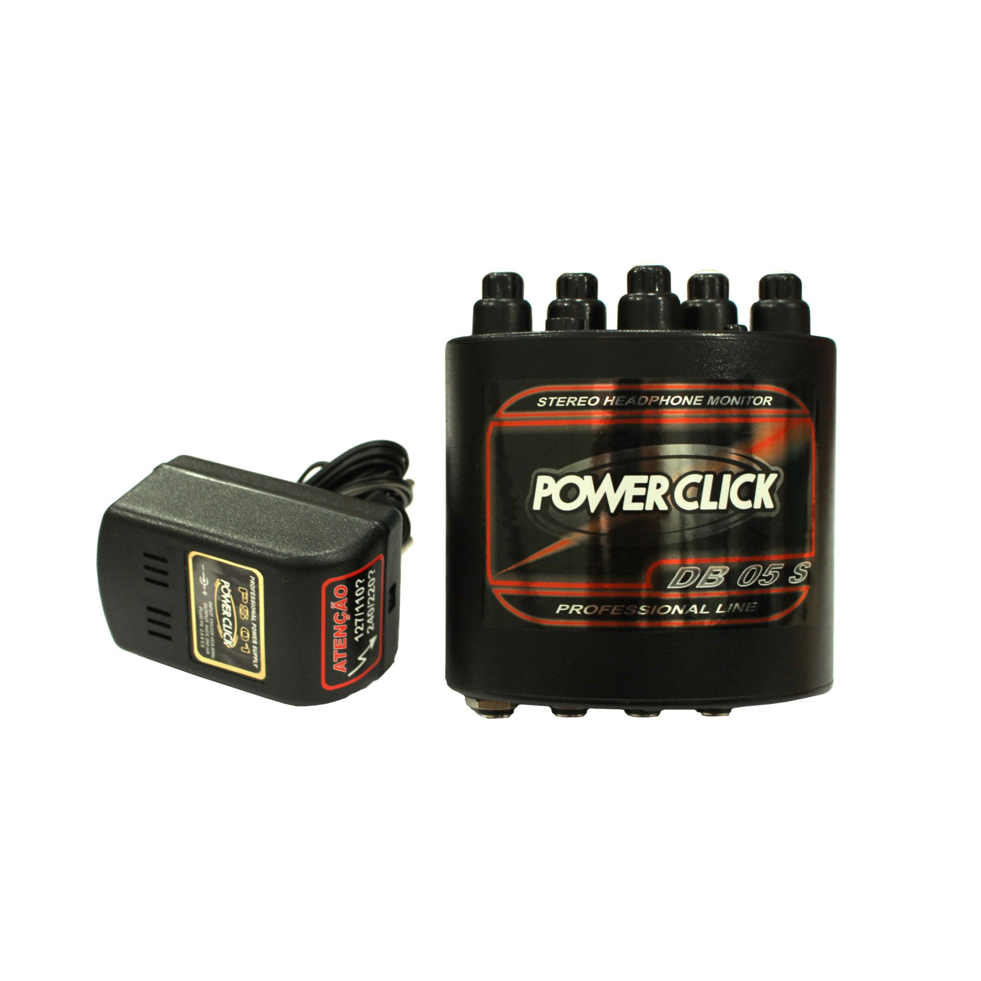 Amplificador de fone e mixer de 2 canais estéreo | Bateria ou Fonte já inclusa | Power Click | DB05S