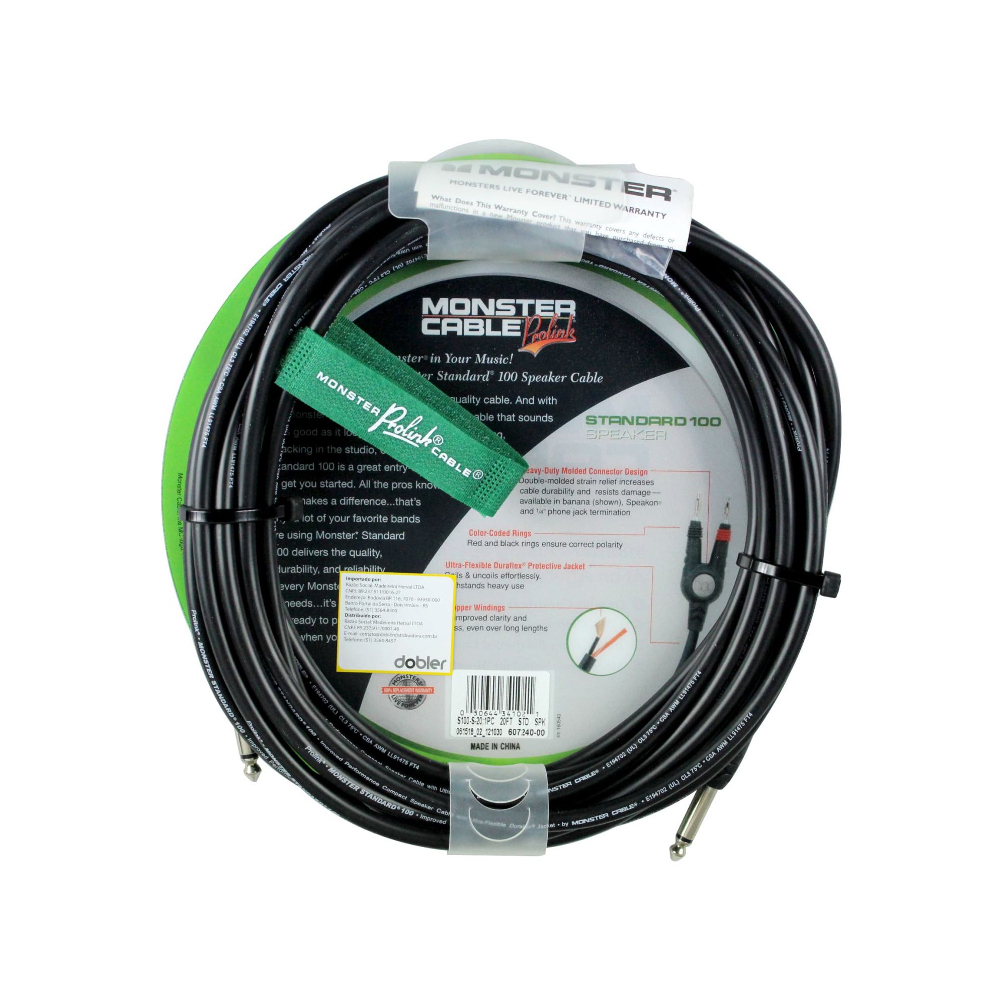 Cabo - Caixa P10 6m Monster Cable S100-S-20