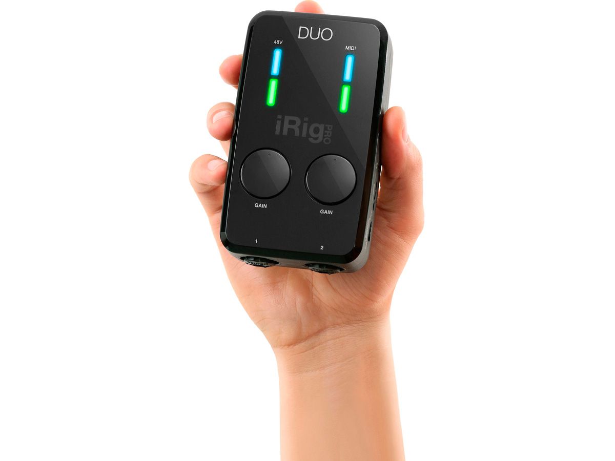 Interface de gravação para Smartphone ou Tablet com 2 canais de entrada, Conexão XLR, 48V e saída para fone de ouvido | IK Multimedia | Irig Pro Duo