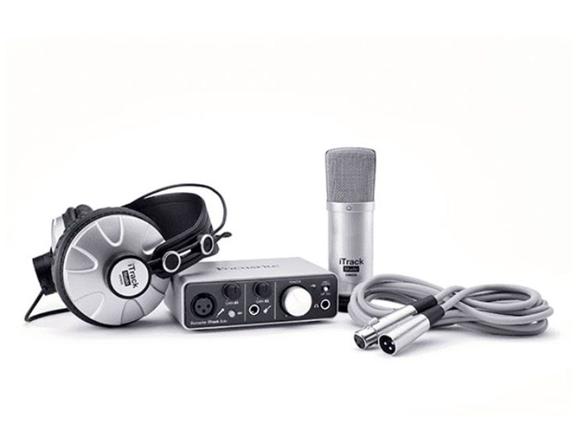 Kit Home Estúdio com interface de 2 canais, microfone e fone | Gravação em iPad, Mac ou PC | Focusrite | iTrack Studio