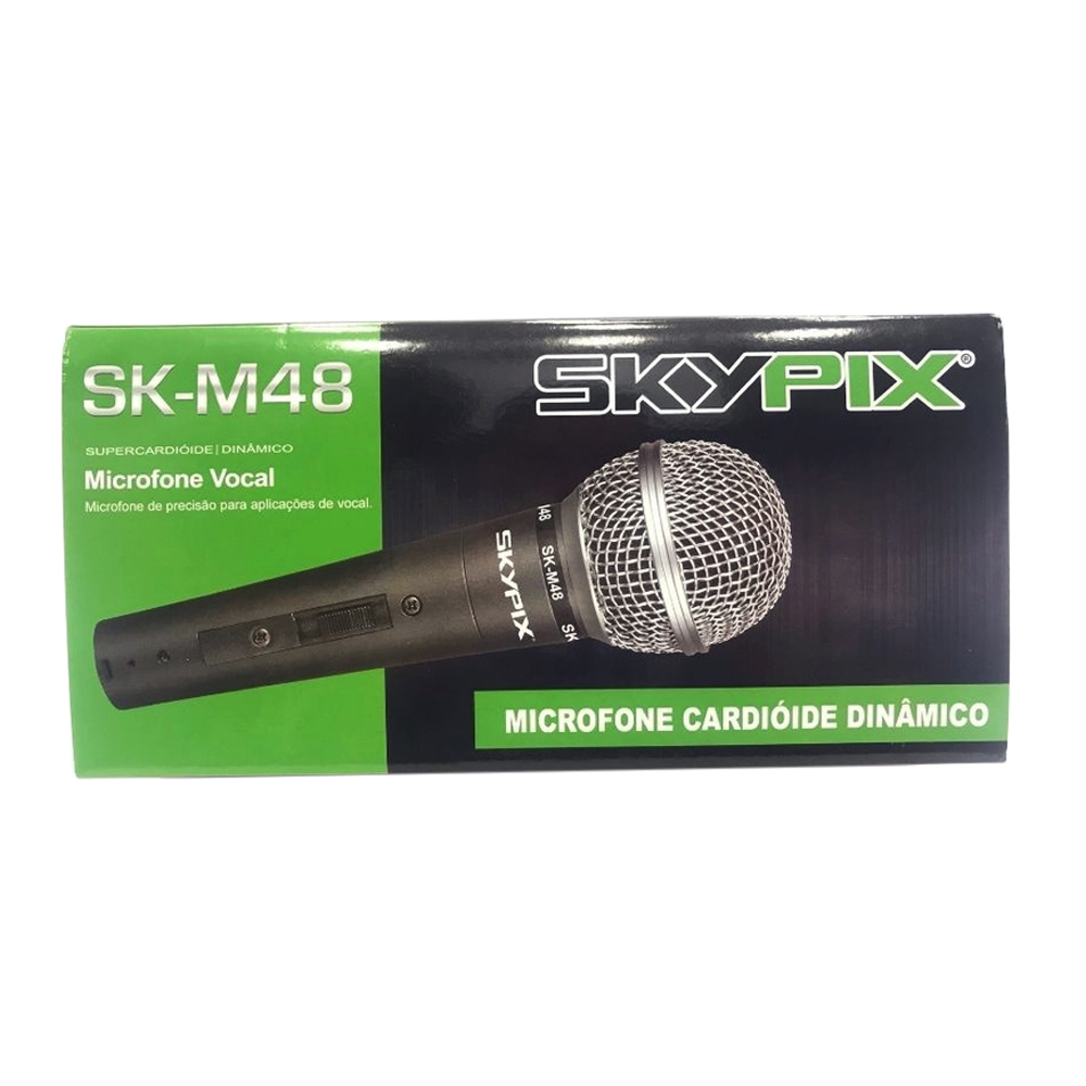 Microfone com fio Dinâmico de Mão Vocal SKYPIX SK-M48
