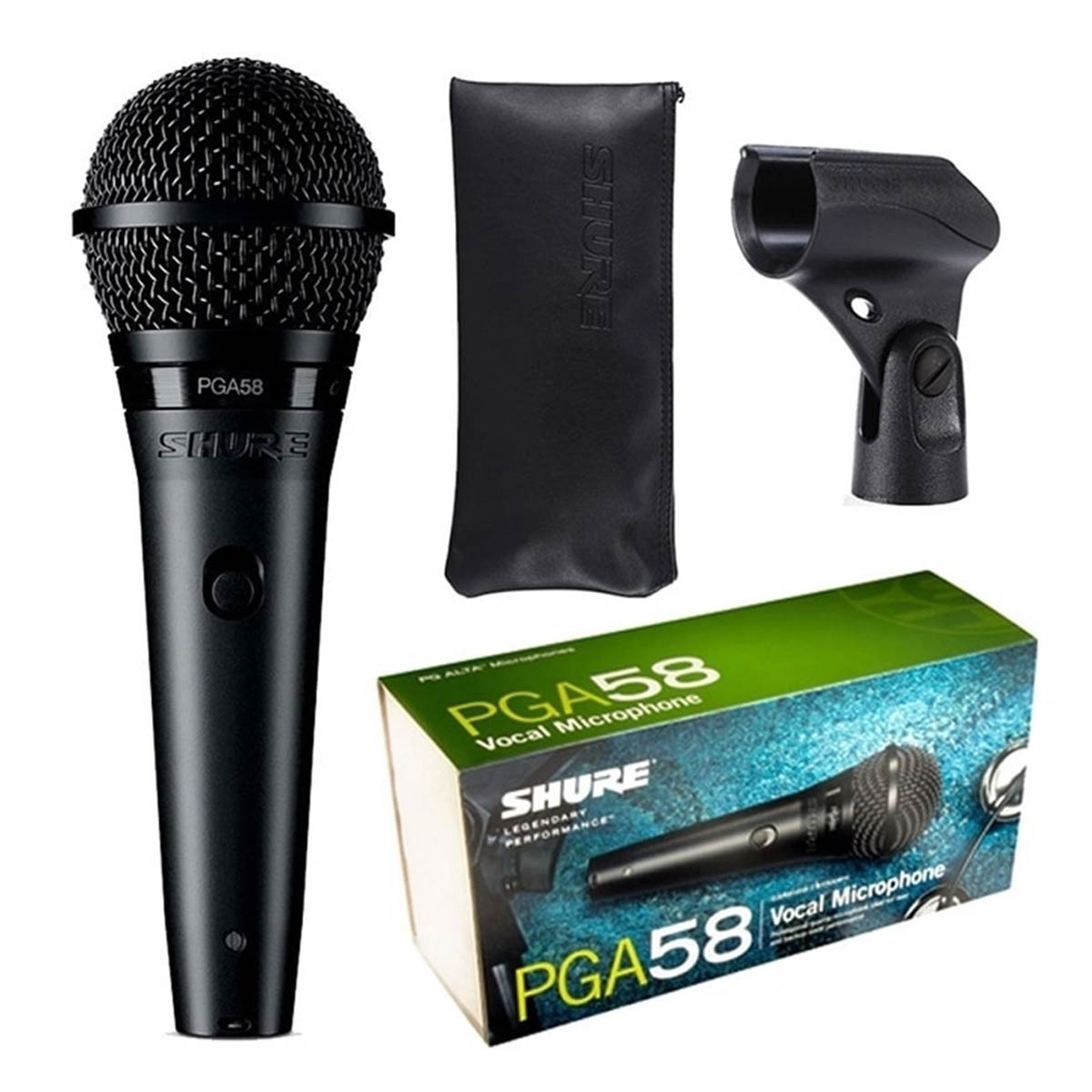 Microfone com fio Dinâmico para Vocal SHURE PGA58-LC