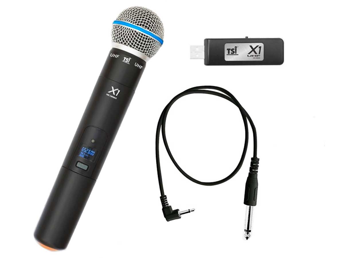 Microfone sem fio de Mão com 100 canais TSI X1-UHF