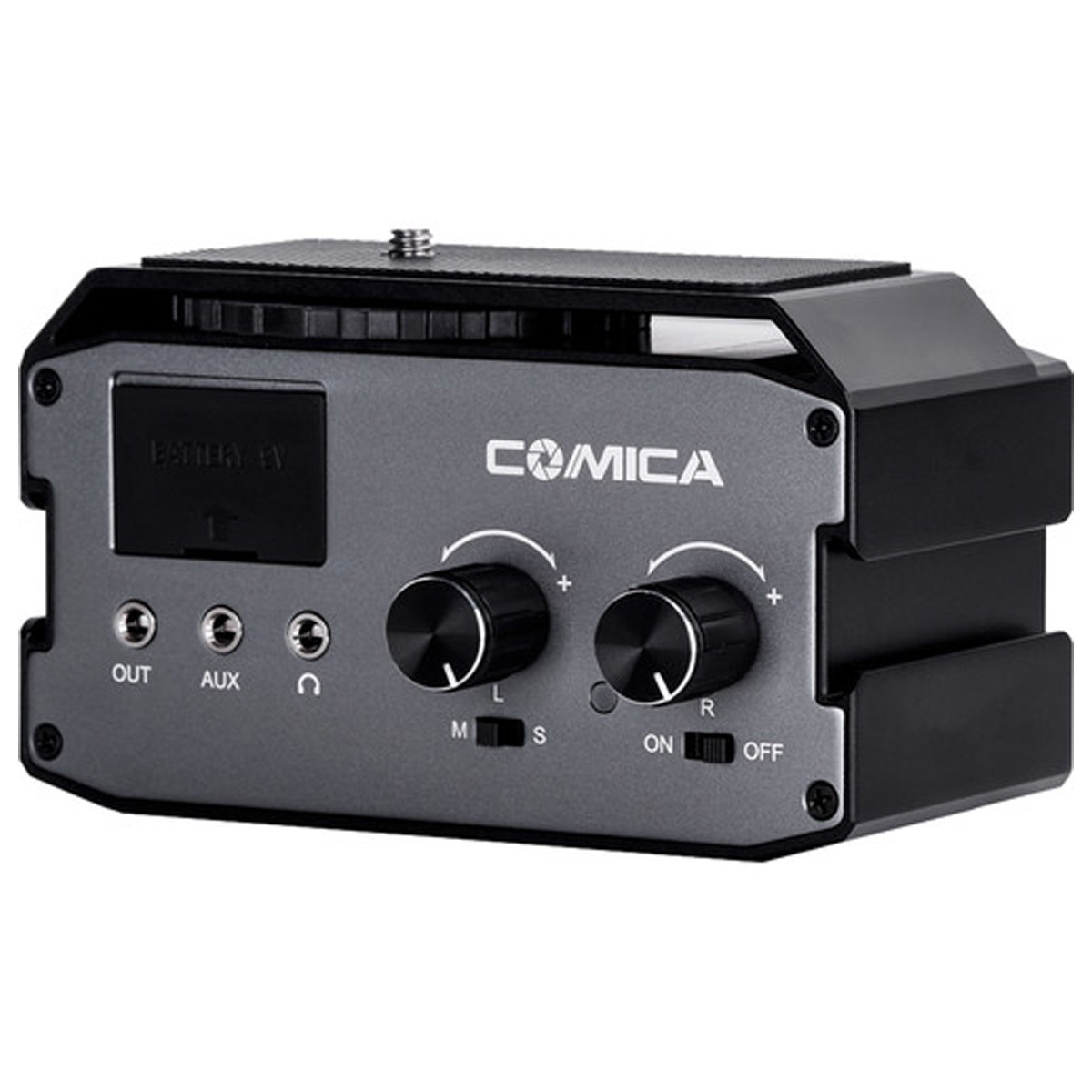 Mixer 2 canais pré-amplificados p/ Câmera Comica CVM-AX3