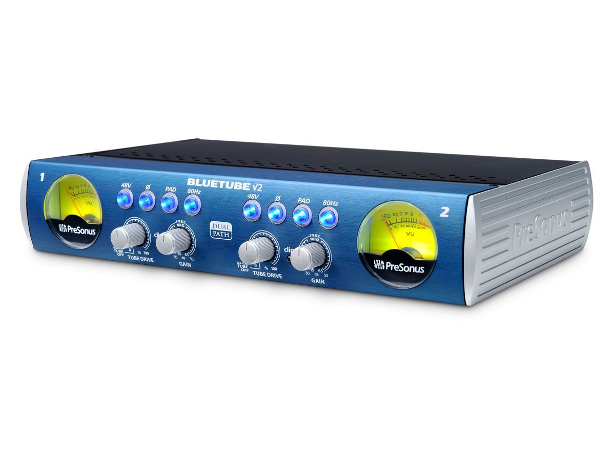 Pré-amplificador valvulado profissional Classe A XMAX com 2 entrada para microfone / instrumento | Presonus | BlueTube DP v2