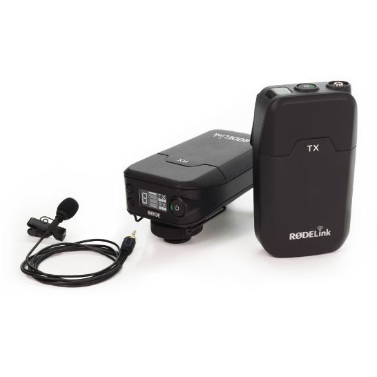 Sistema de microfone sem fio para câmera | Microfone de lapela condensador | RODE | RØDELink Filmmaker Kit