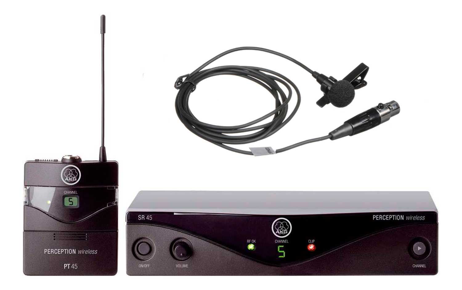Sistema sem fio com microfone de lapela e banda de frequência U2 614 - 629 MHz | AKG | P45L