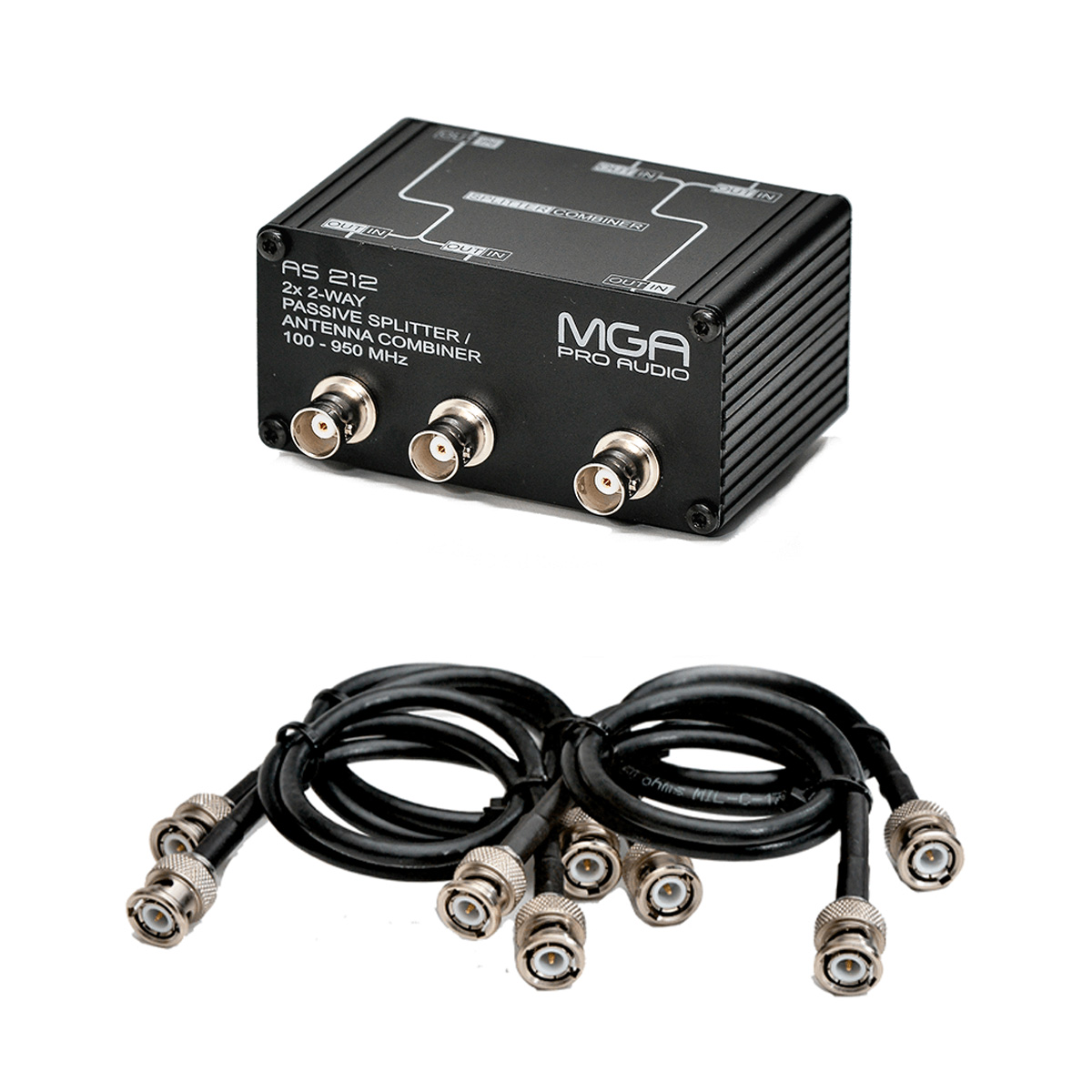 Splitter Passivo + 4 cabos para 4 microfones MGA AS212
