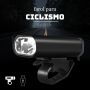 Lanterna Farol Bicicleta USB 400 Lumens Recarregável + Kit Sinalizadores Led