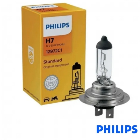 12972C1 - Lampada Farol Alto / Baixo / Neblina 12V 55W - Standard Halogena Px26D - Philips