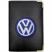 Porta Documento De Carro Moto Veiculo Carteira Couro Sintetico - Marca Alto Relevo - Divisórias Para Cartao Cnh Rg - Volkswagen