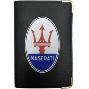 Porta Documento De Carro Moto Veiculo Carteira Couro Sintetico - Marca Alto Relevo - Divisórias Para Cartao Cnh Rg - Maserati