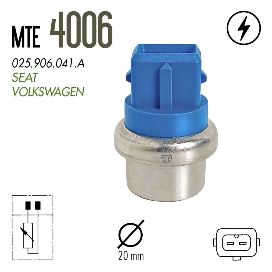 Plug Eletronico Sensor Temperatura Agua - Audi 100 1991 A 1994 / Audi 308 1991 A 1994 / Audi 80 1991 A 1994 / Golf 1992 A 1997 - 4006
