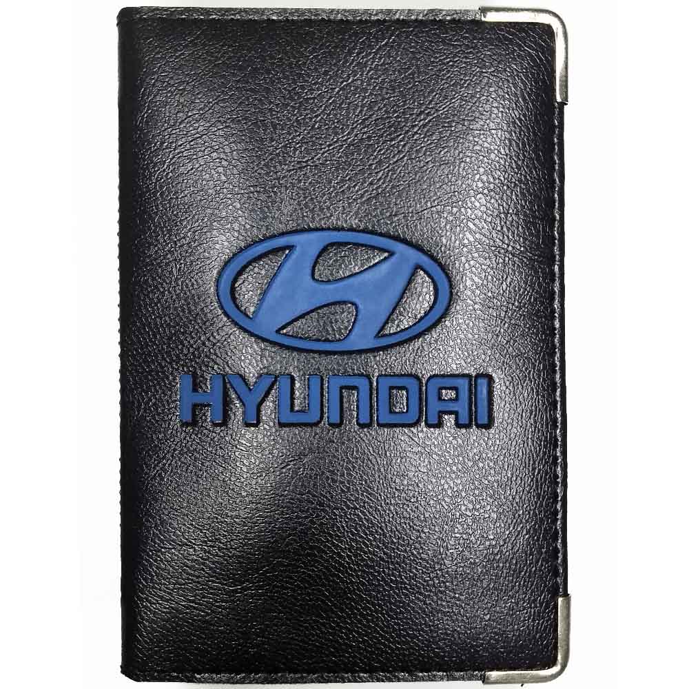 Porta Documento De Carro Moto Veiculo Carteira Couro Sintetico - Marca Alto Relevo - Divisórias Para Cartao Cnh Rg - Hyundai