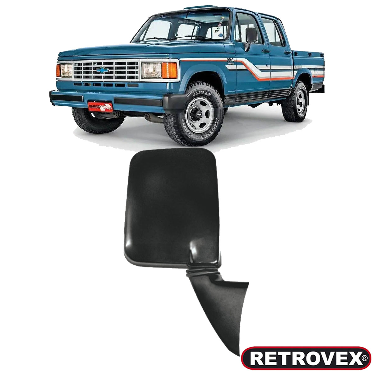 Retrovisor Lado Direito - Pick-Up D20 91 / - 2202 - Retrovex