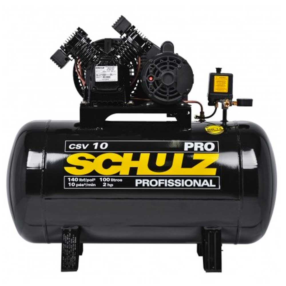 Compressor de Ar Pro 10 pes CSV10/100L 2CV 140 lbs 220v Schulz