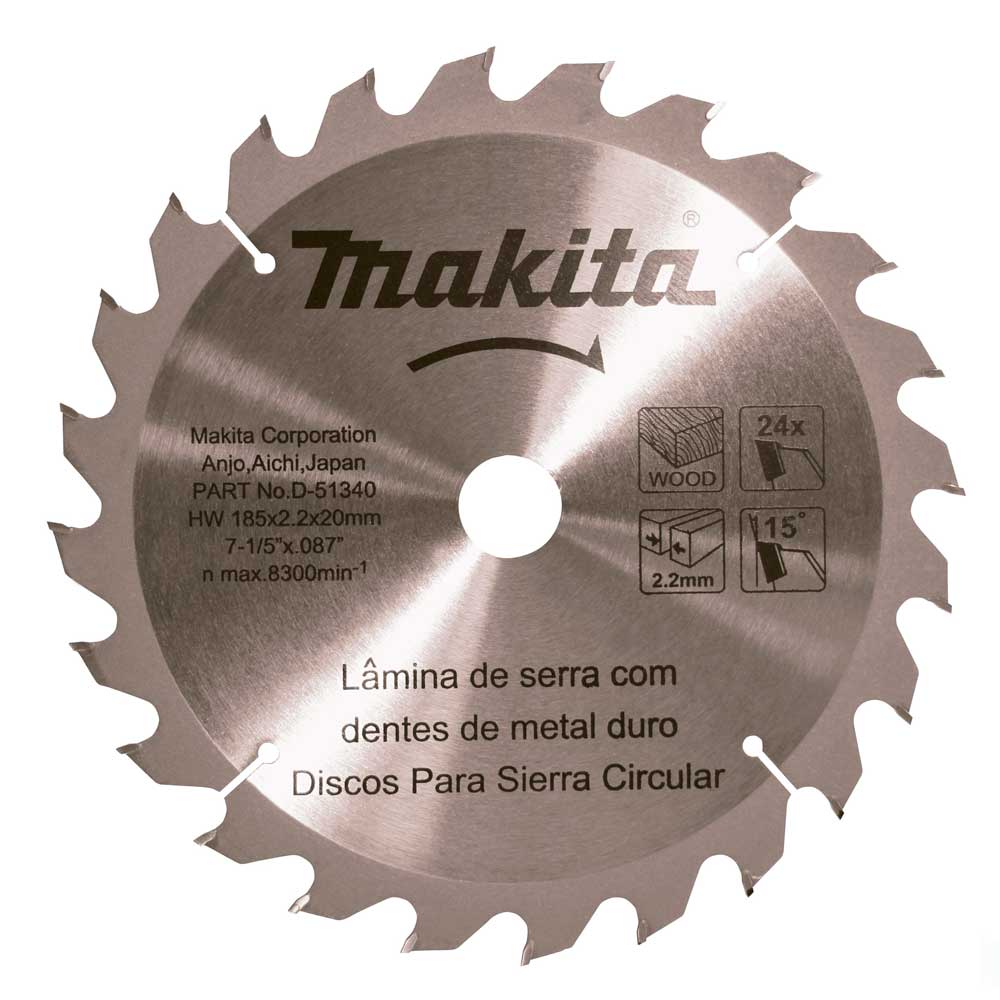 Disco de Serra Circular 185mm 24 dentes Makita STD D-51340