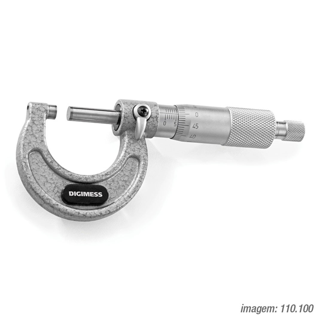 Micrometro Externo 0-25mm DIGIMESS 110.100 Graduação de 0,01mm com Arco em Ferro Fundido