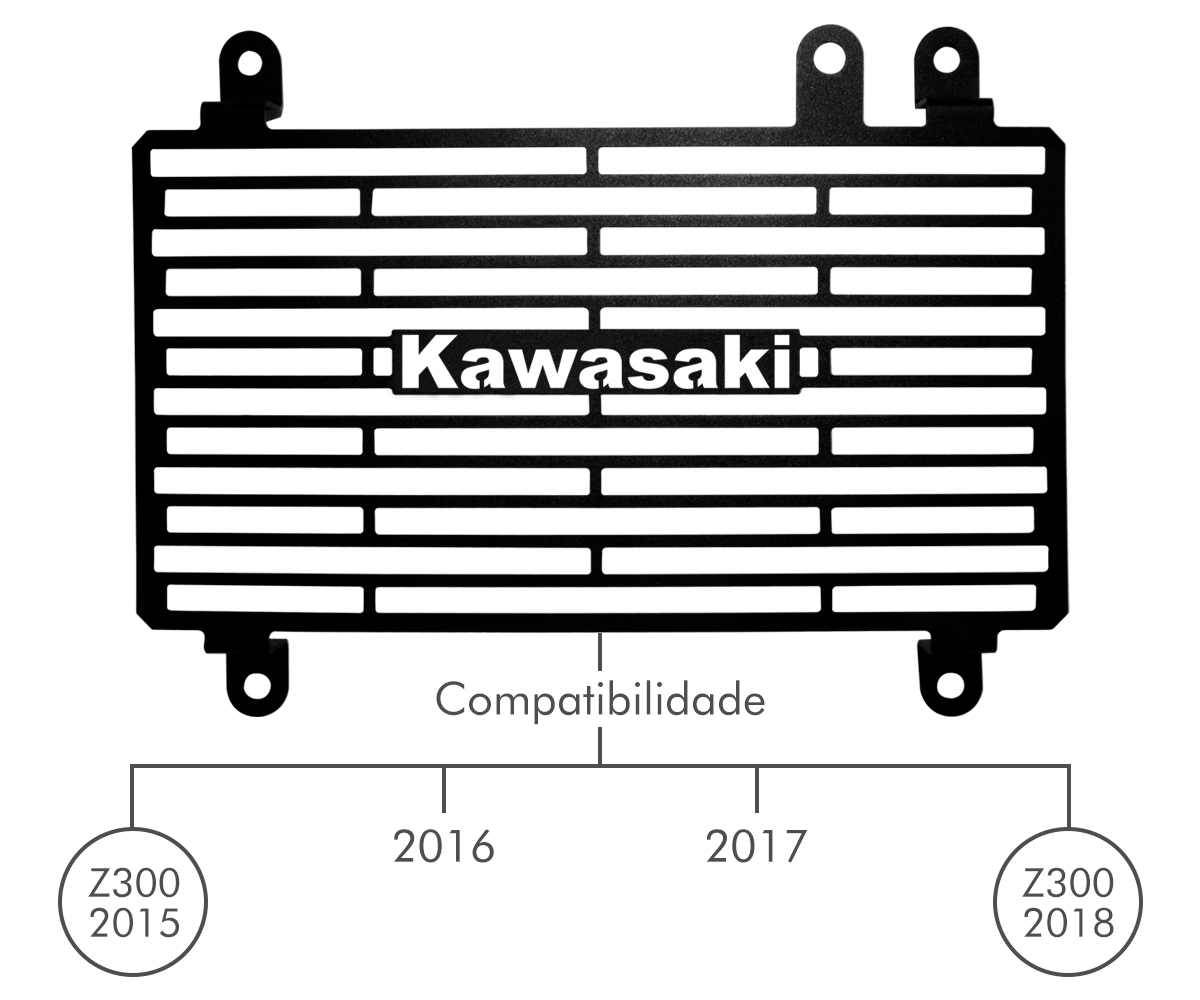 Protetor De Radiador Kawazaki Z300 Todos Os Anos