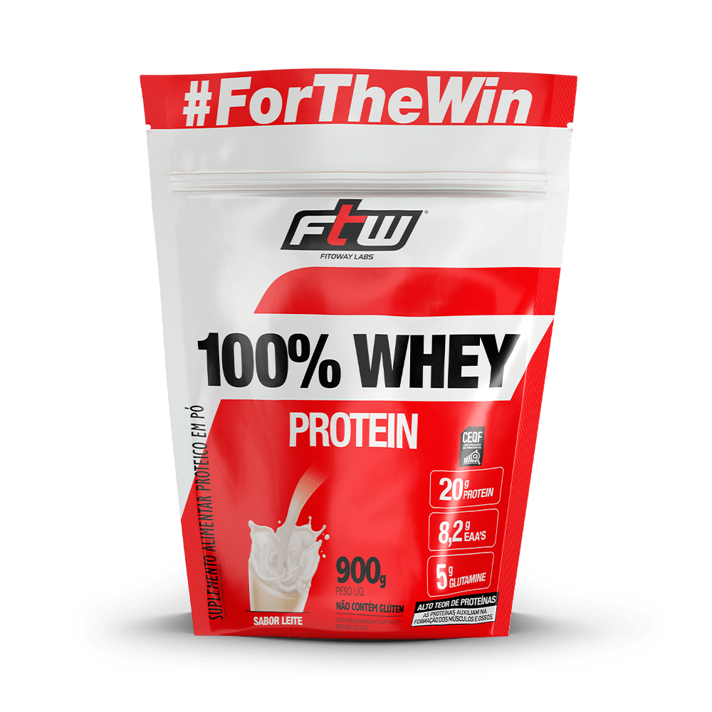 100% Whey Protein Leite Refil 900g - FTW