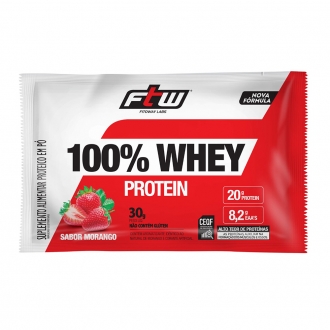 100% Whey protein - morango - 30g sachê
