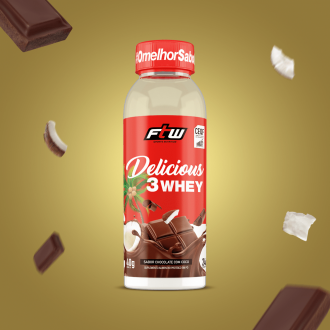 Delicious 3 Whey Chocolate Com Coco Dose Única 40g - FTW
