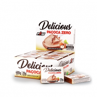 Delicious paçoca zero 24 un. - chocolate com avelã - 480g