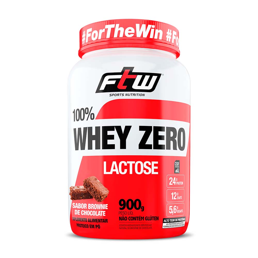 Whey 100% Zero Lactose Brownie Chocolate 900g - FTW