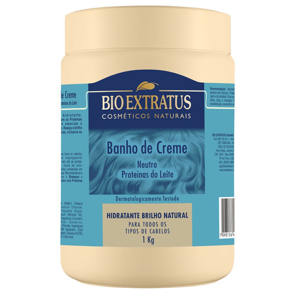 Bio Extratus Banho de Creme Neutro Perolado - Proteínas do Leite 1000g