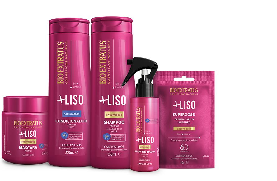 Bio Extratus Kit Shampoo + Condicionador + Máscara Mais Liso 350mL+350mL+90g