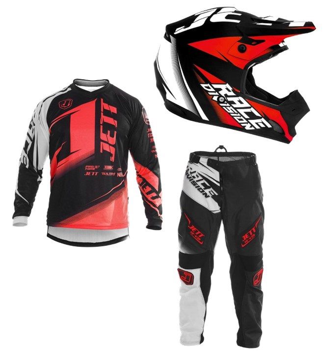Kit Calça, Camisa e Capacete Motocross Jett Factory Edition Neon 
