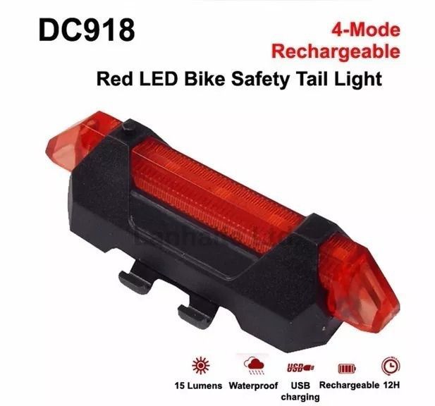 Lanterna Bike Traseiro Vermelho Recarregável - Sinalizador