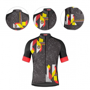 Camisa Sport Pepper Masculina Poblano Preta Vermelha e Amarela Ciclismo 22