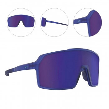 Oculos para Ciclismo HB Grinder Azul Fosco Clear Lente Azul Chrome Espelhada