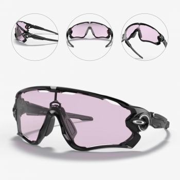 Oculos Para Ciclismo Oakley Jaw Braker Preto Brilho Com Lente Prizm Low Light Clara