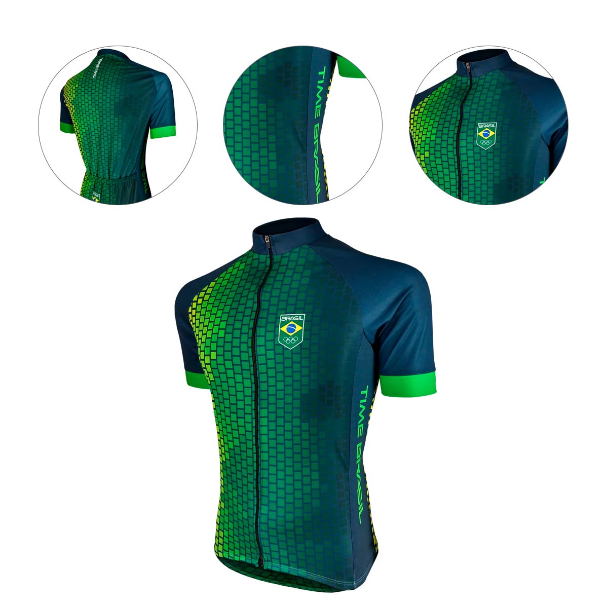 Camisa Barbedo Brasil Podium Raglan Verde Ciclismo 22