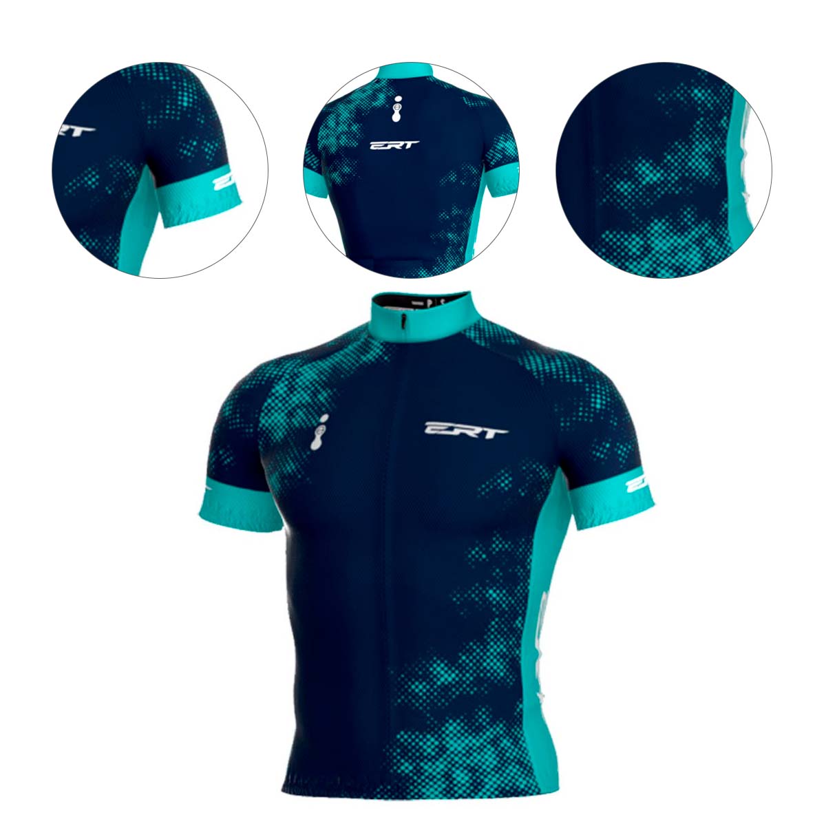 Camisa Ert Classic Deep Azul e Verde Ciclismo 22