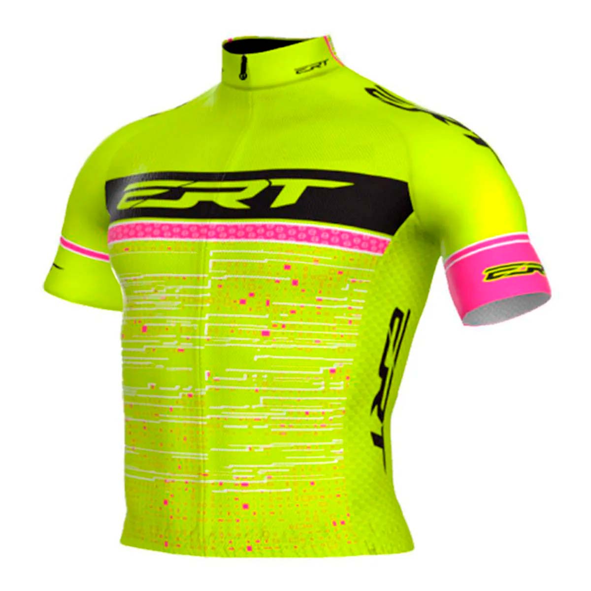 Camisa Ert New Elite Cycling Team Rosa e Amarela Fluor Ciclismo 22