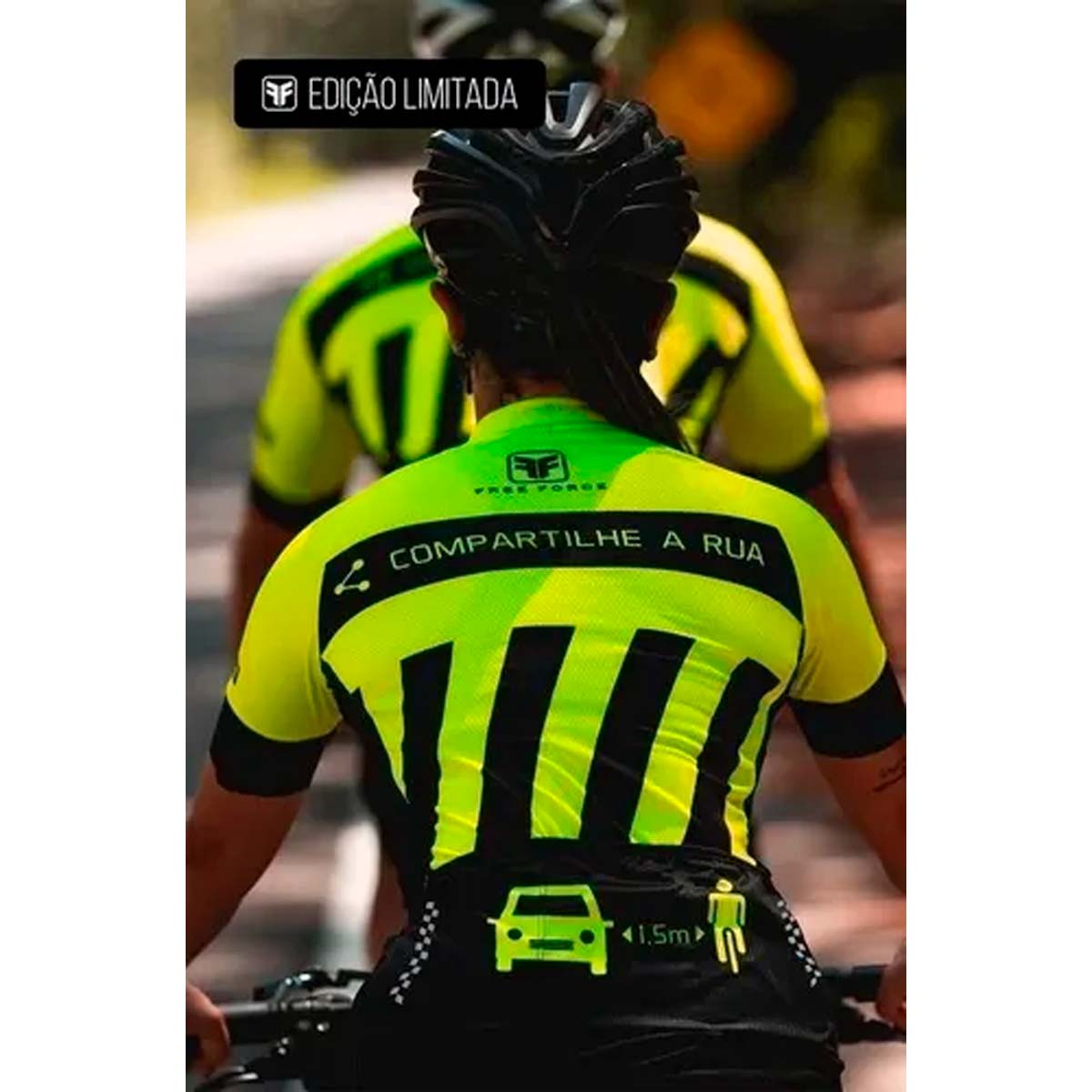Camisa Freeforce Feminina Sport Transit Amarela Fluor e Preta Ciclismo 21