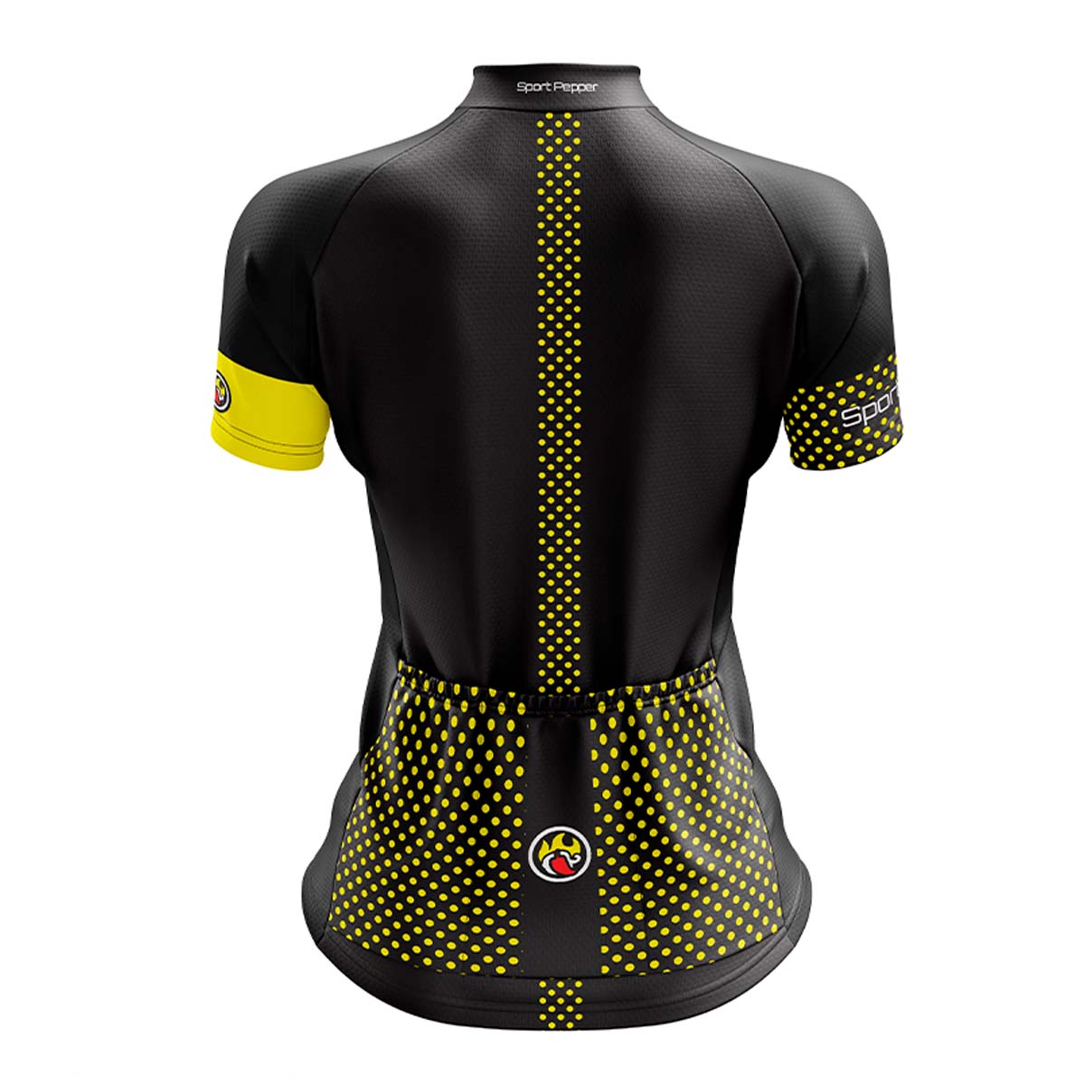 Camisa Sport Pepper Feminina Cherry Amarela e Preta Ciclismo 22