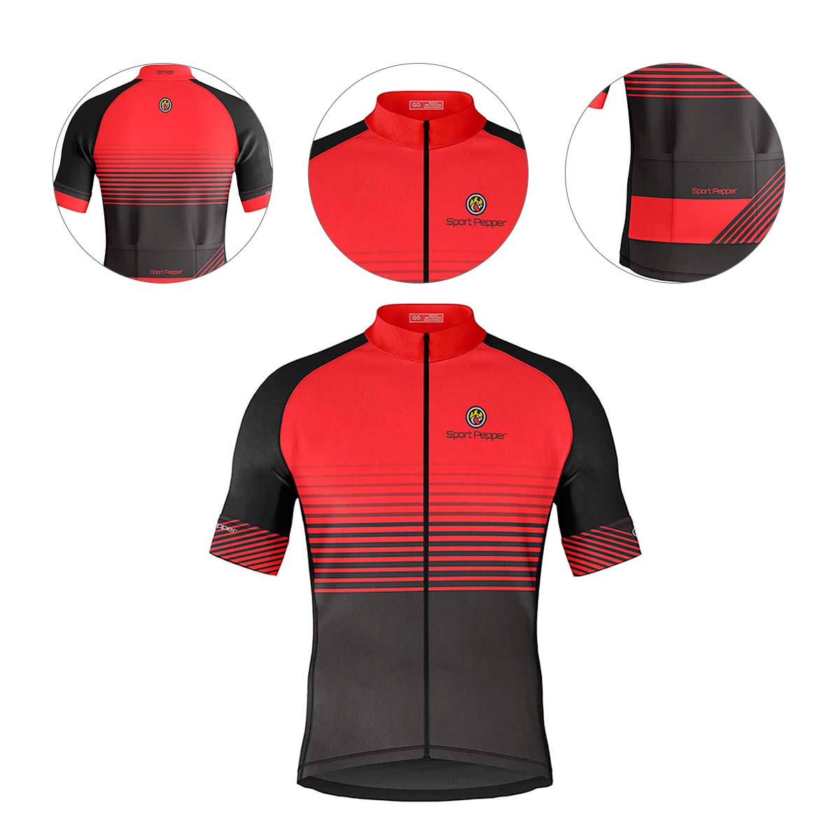Camisa Sport Pepper Masculina Malagueta Vermelha Ciclismo 22